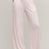 Pointelle Rib Pant with Scallop Trim : Pink Sand