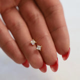 Square CZ Studs