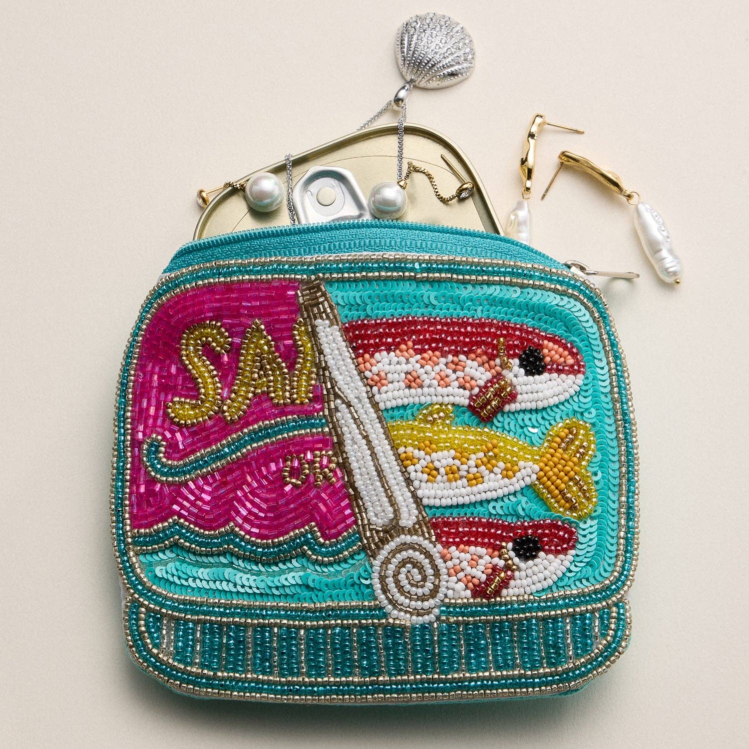 Beaded Sardine Can Clutch