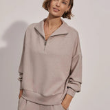Hawley Half Zip : Taupe Marl