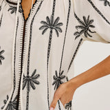 Belina Top : Embroidered Palms