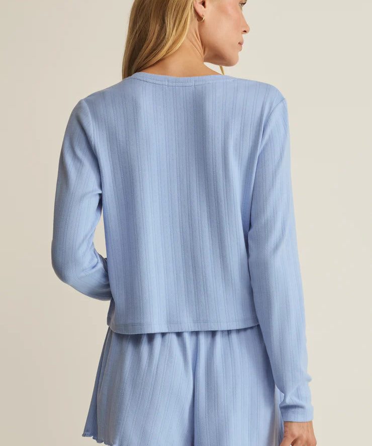 Lovely Pointelle Top : Ice Blue