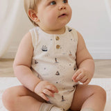 Organic Cotton Archie Playsuit-Sailing Day