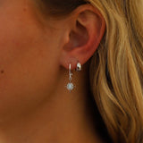 Silver Opalite Star Huggies
