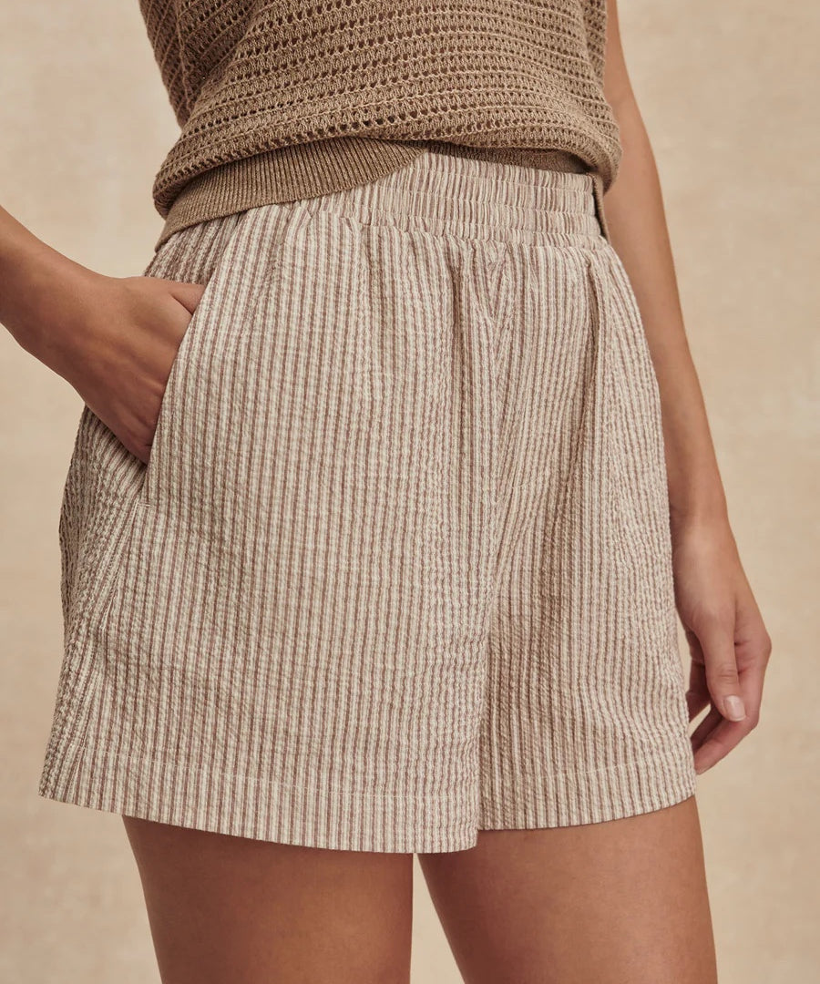Darina Short 4" || Birch Taupe Stripe