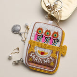 Beaded Sardine Coin Purse Keychain