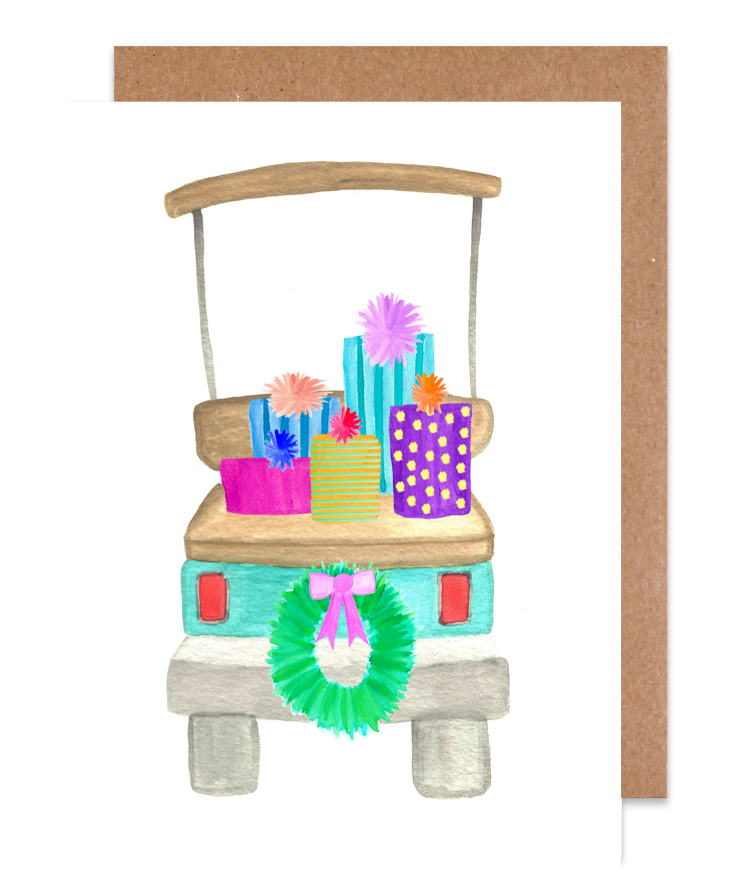Holiday Golf Cart Holiday Card