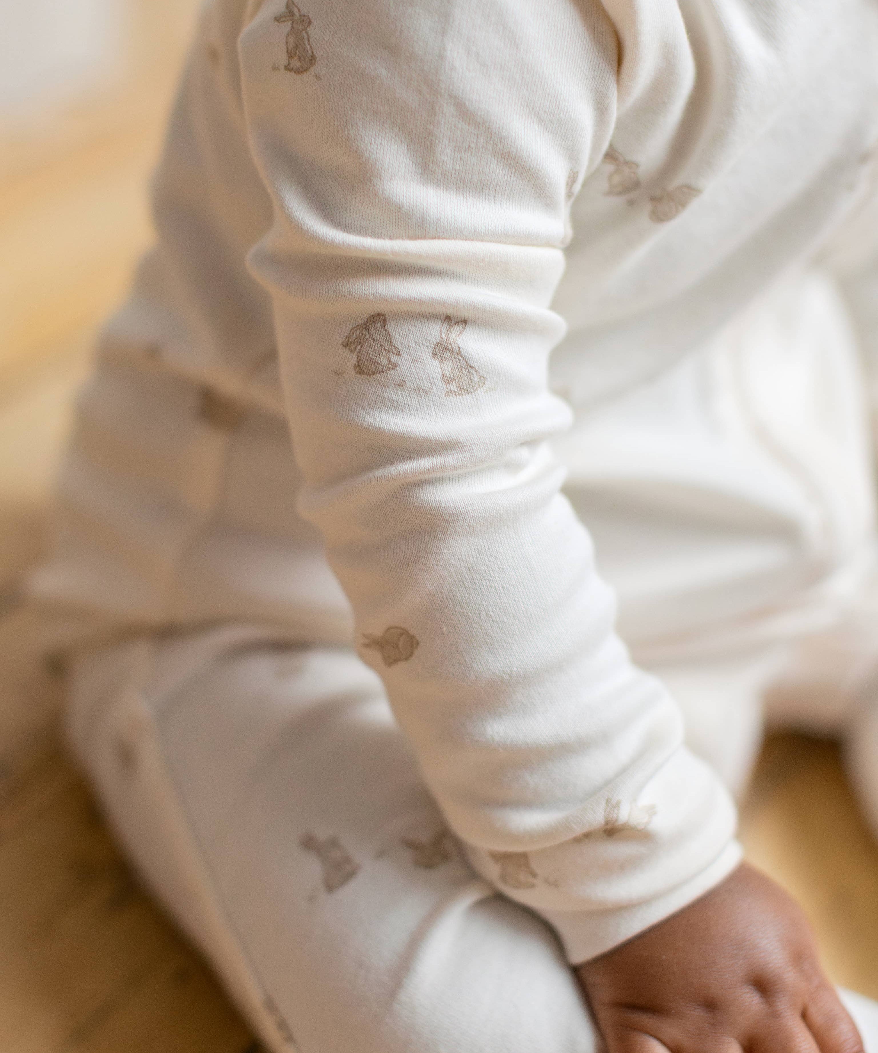 Peyton Zipper Sleeper - Bunny / Oat + Clay