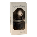 Winter mouse with ski set, Big brother - Grey