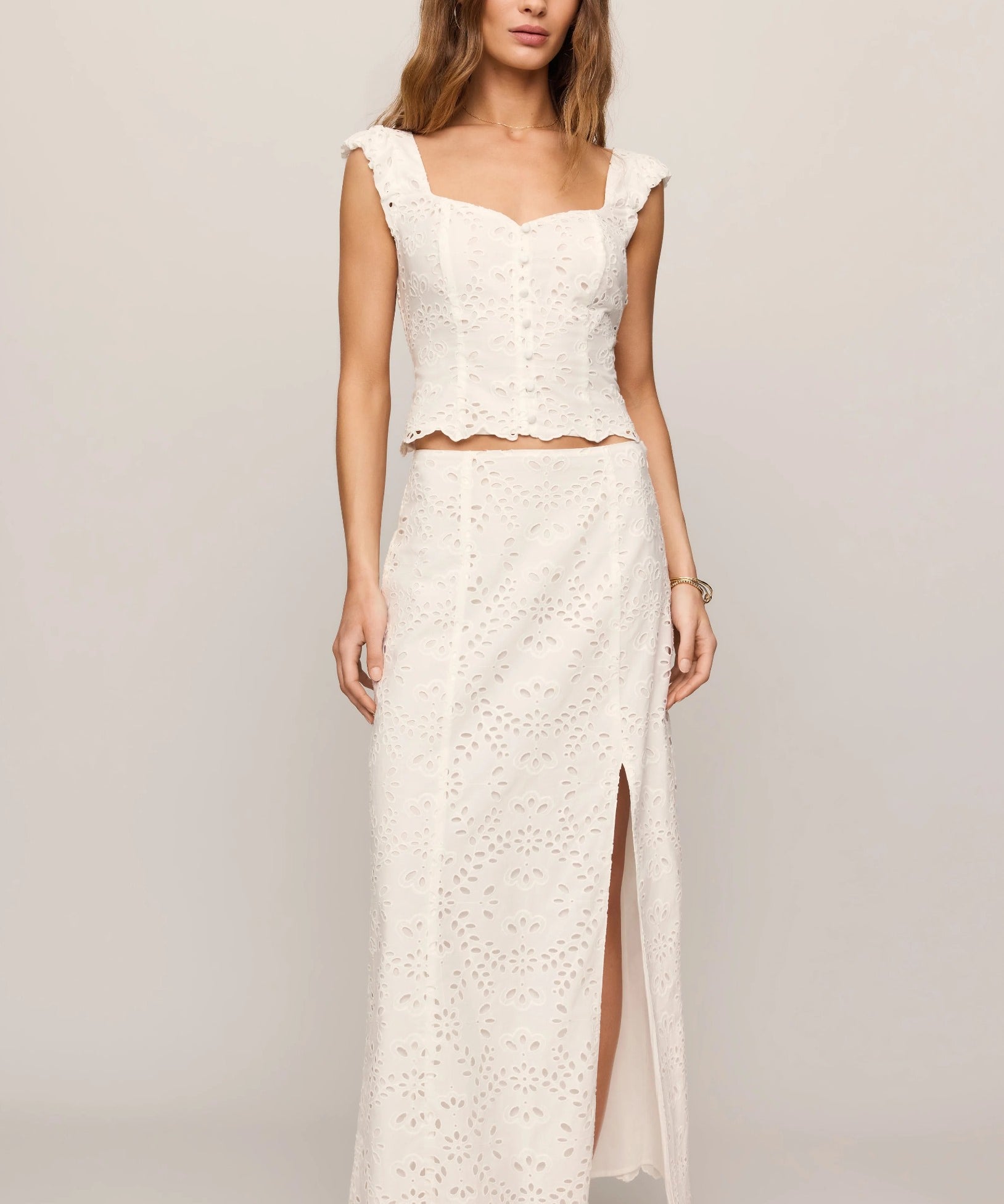 Emrie Eyelet Maxi Skirt