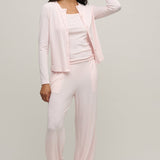 Pointelle Rib Cardigan with Scallop Trim : Pink Sand