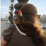 Hand-painted Vintage Tulips Claw Hair Clip | Eco-Friendly: Pink