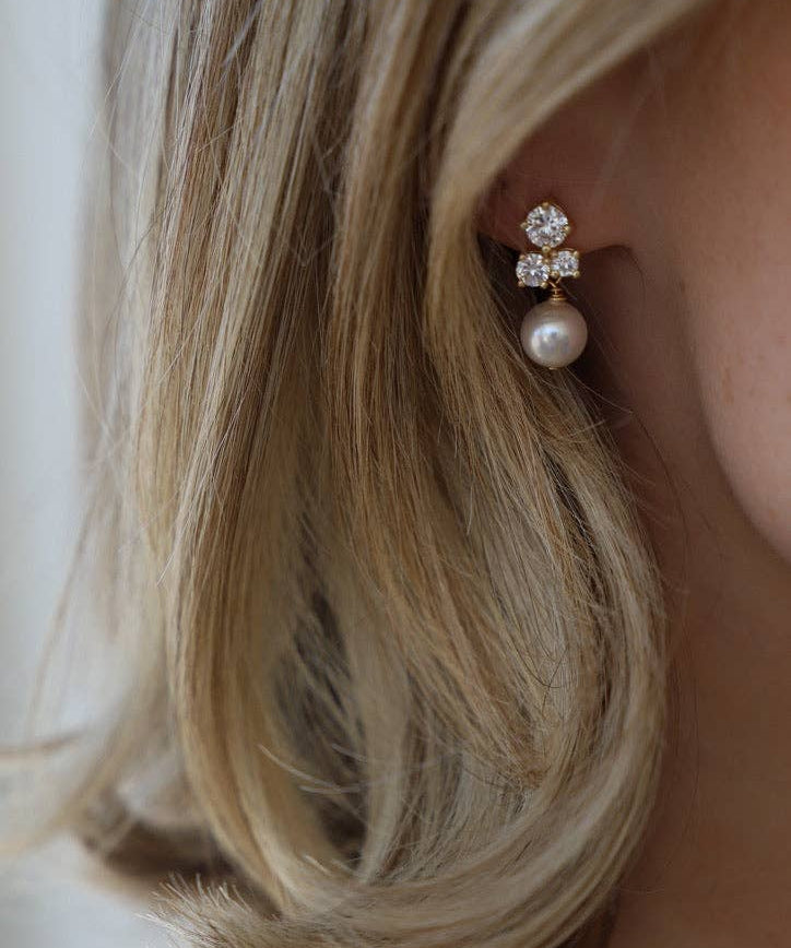 Dahlia Stud Earrings : Gold