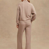 The Wide Leg Pant 28" Taupe Marl