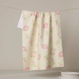 Cross Stitch Floral Yellow Tea Towel