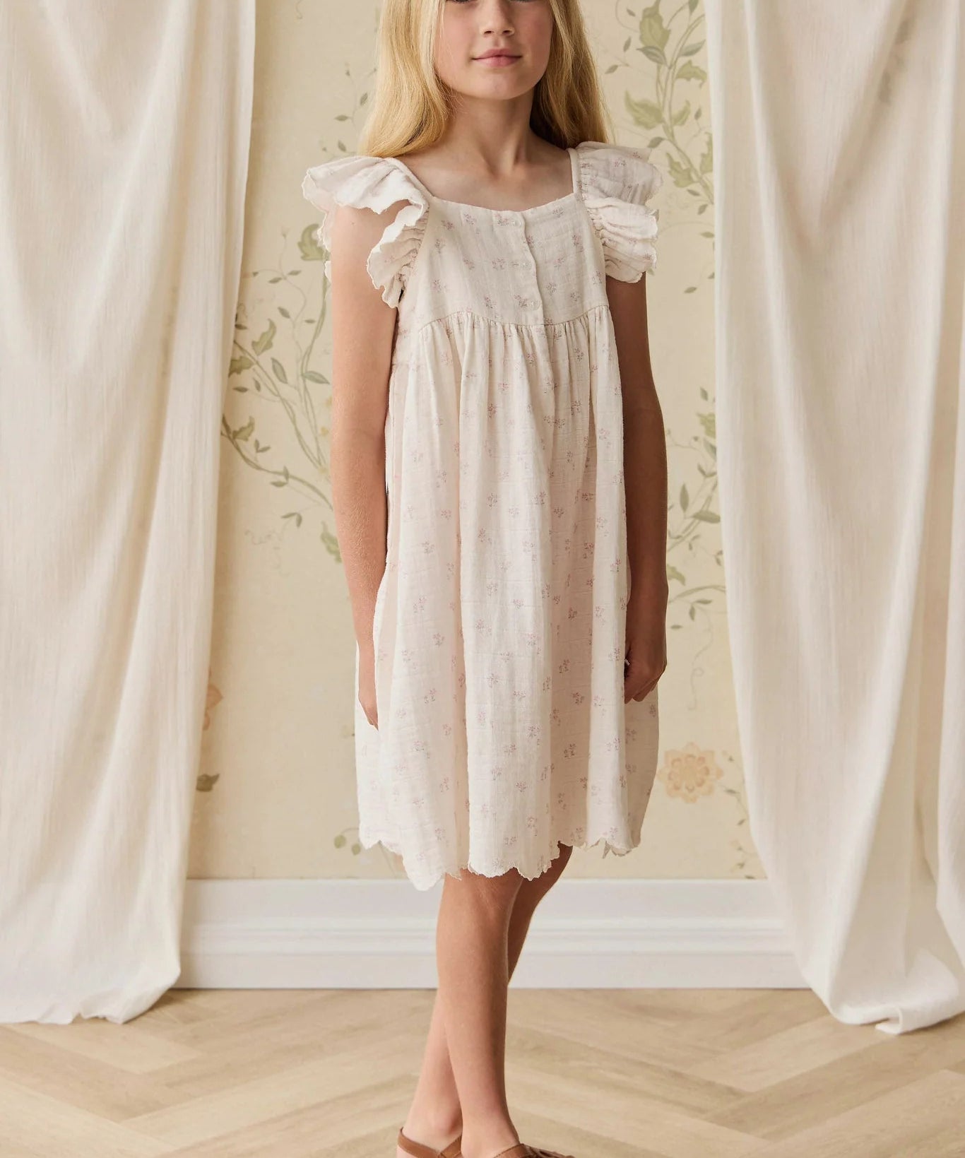 Organic Cotton Muslin Annalise Dress - Pauline Pink