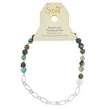 Mini Stone with Chain Stacking Bracelet