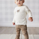 Pima Cotton Arnold Long Sleeve Top - Cloud Bear