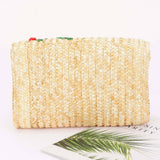 Handmade Faux Straw Cherry Clutch