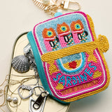 Beaded Sardine Coin Purse Keychain