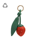 Strawberry  Vegan Leather Bag Charm