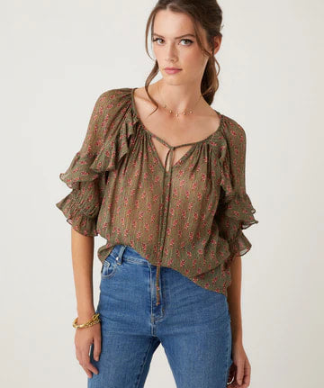 Ruffle Sleeve Top