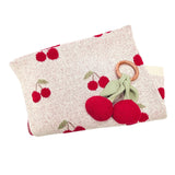 Cherry Organic Baby Blanket + Rattle Gift Set