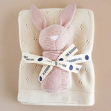 Blush Bunny Lovey Cream Blanket Set