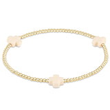 Signature Cross 2mm Gold Bracelet - Off-White