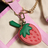 Strawberry Leather Accessory Pouch