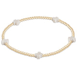 Signature Cross Small 2mm Gold Bracelet - Off-White