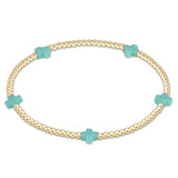 Signature Cross 2mm Gold Bead Bracelet -Mint
