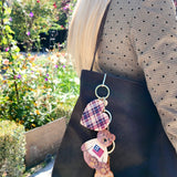 Hand-painted Americana Teddy Bear Bag Charm + Keychain