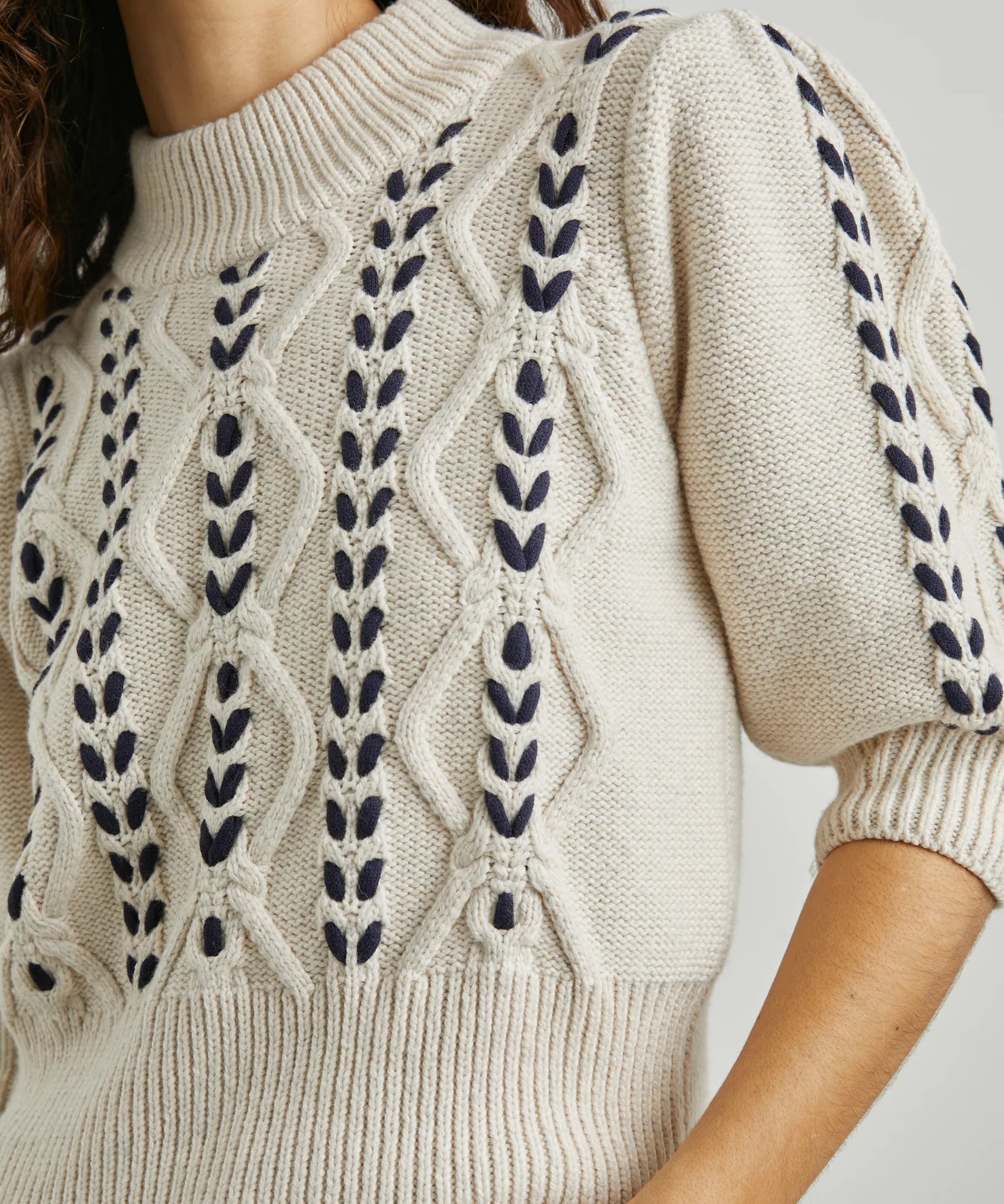 Oatmeal Navy Addy Sweater