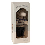 Winter mouse with ski set, Dad - Blue