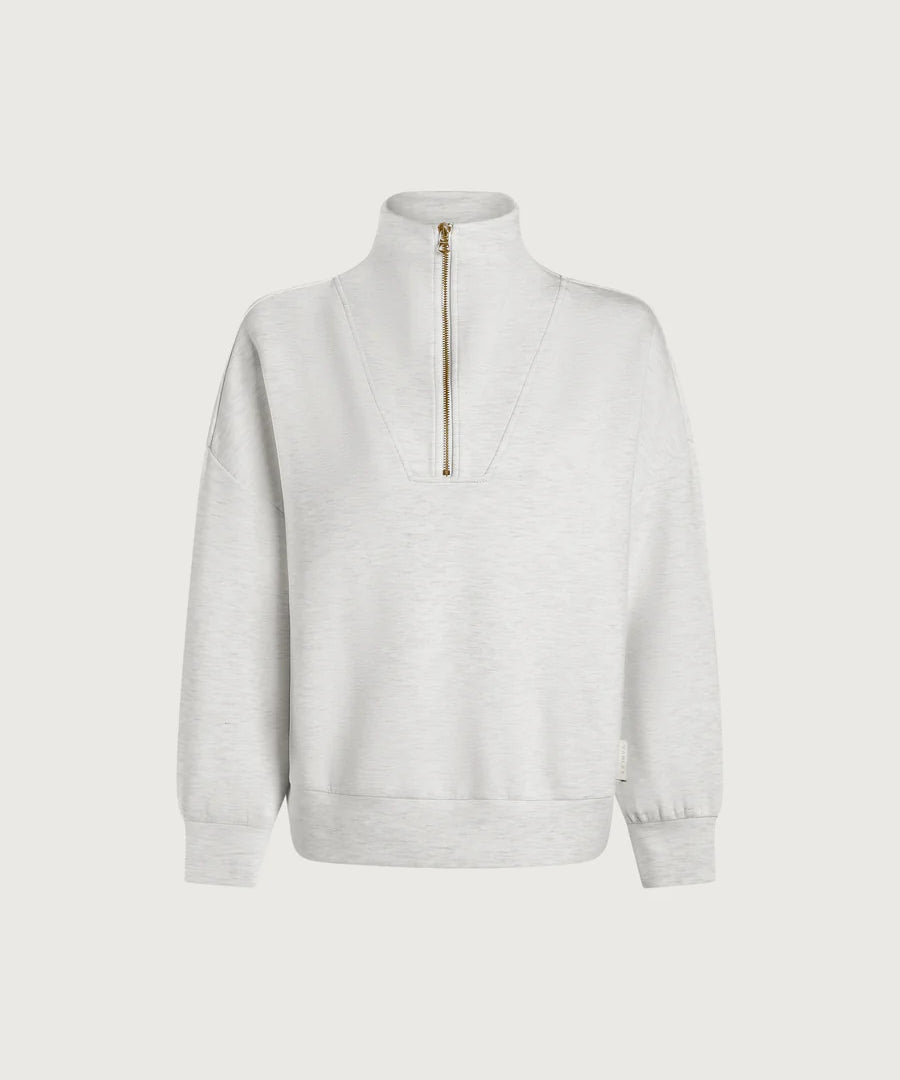 Hawley Half-Zip Sweat : Ivory Marl