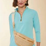 Straw Charlie Belt Bag Blue Haze