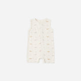 Ribbed Henley Romper Dinos