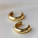 Meredith CZ Star Hoop: Gold