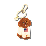 Hand-painted Americana Puppy Bag Charm + Keychain | Eco-Friendly