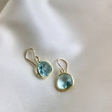Aquamarine Bezel Earrings