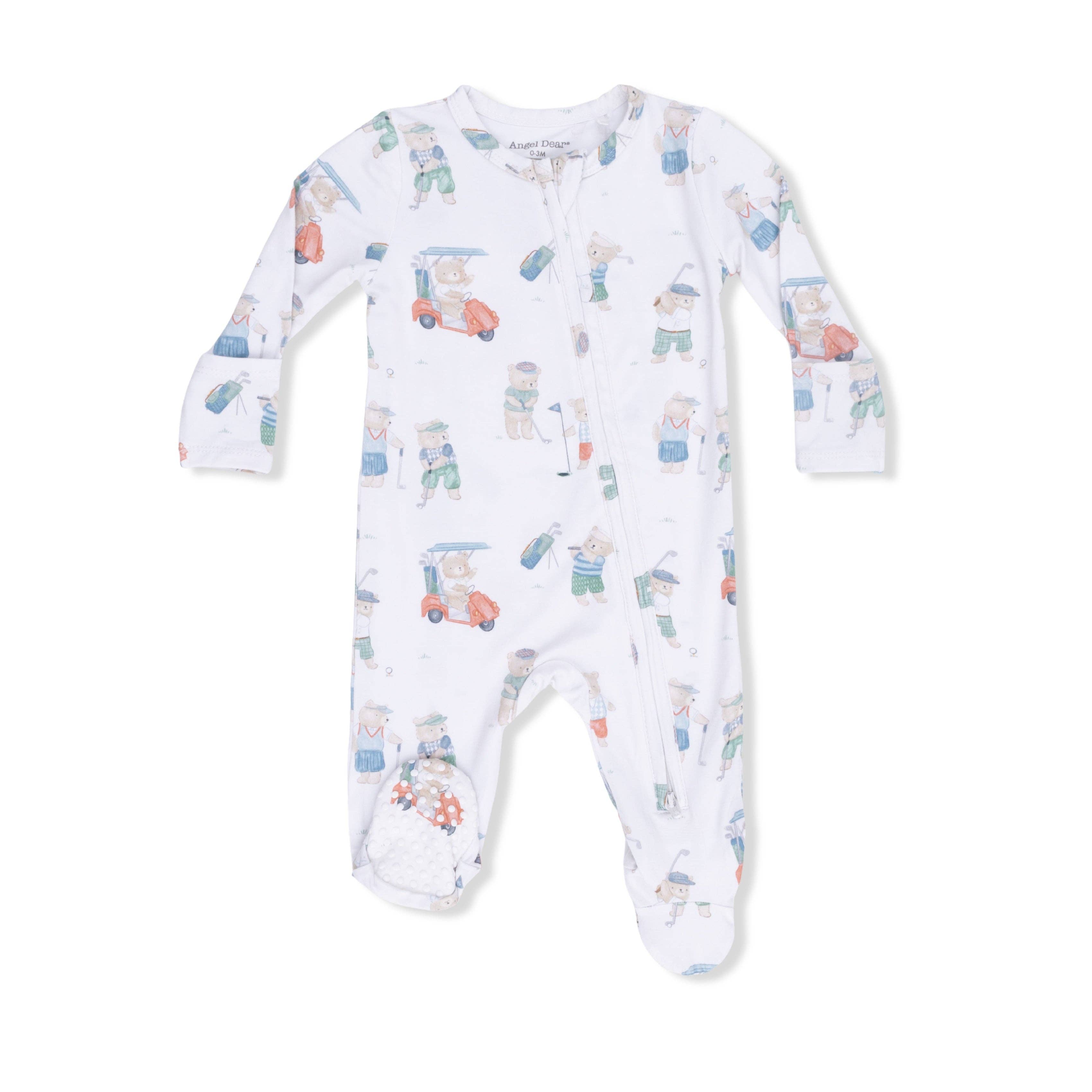 Golfing Teddy Bears - 2 Way Zipper Footie