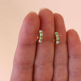 Mini Gold Turquoise Hoops