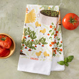 Garden Chickens Tea Towel - Farmhouse Kitchen Towel