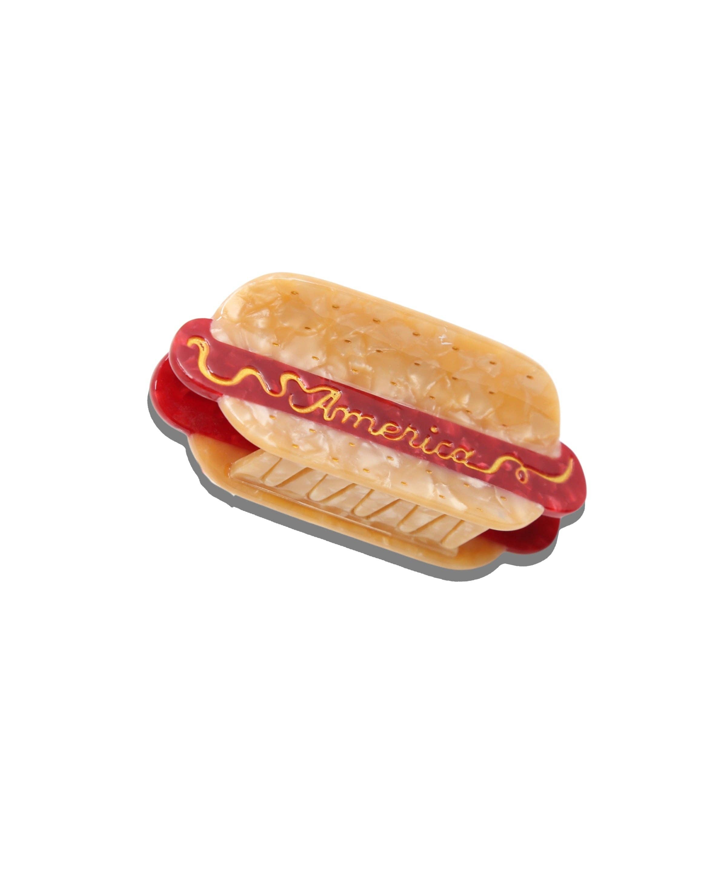 Hand-Painted America Hotdog Claw Clip