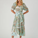 Tiered Poof Sleeve Dress