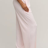 Pointelle Rib Pant with Scallop Trim : Pink Sand
