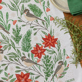 Poinsettias & Pines Tea Towel