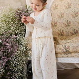 Organic Cotton Pointelle Carine Pant - Eloise Egret