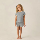 Pointelle Tee || Navy Stripe